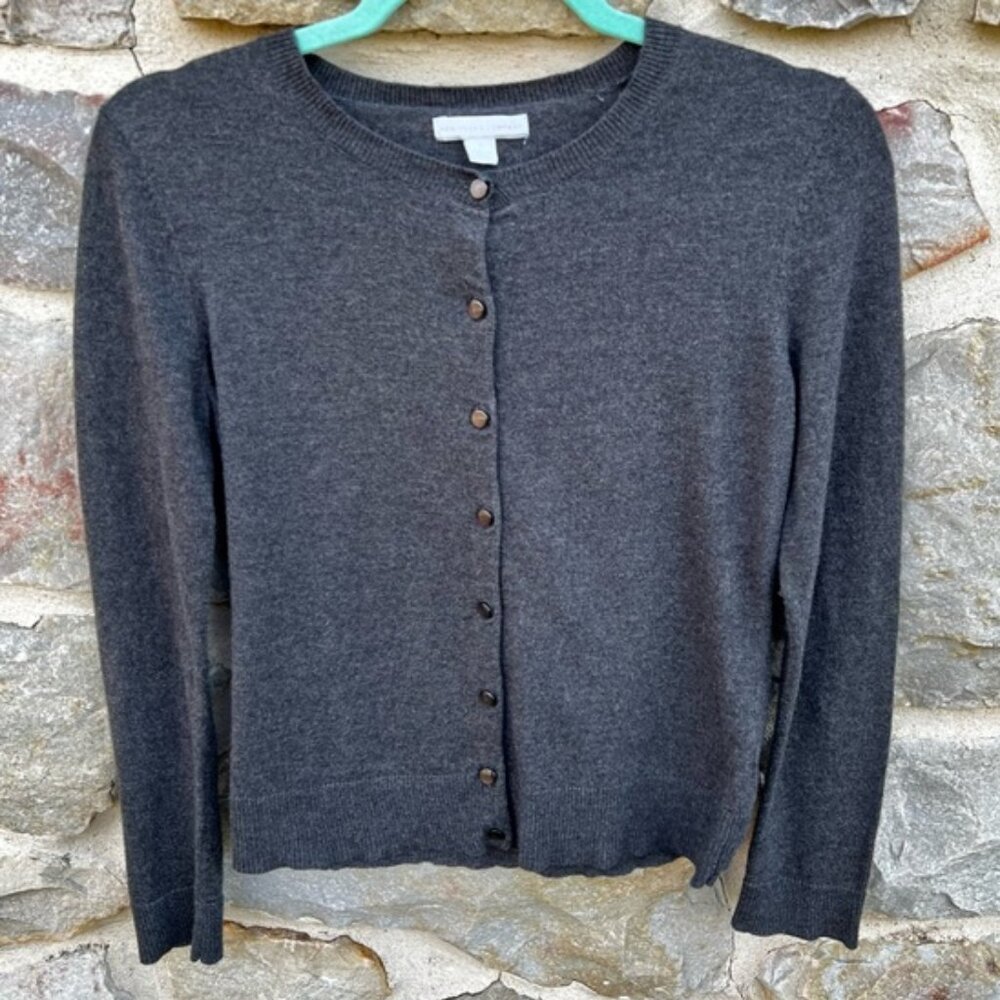 New York & Company Gray Button Down Cardigan Sweater Medium